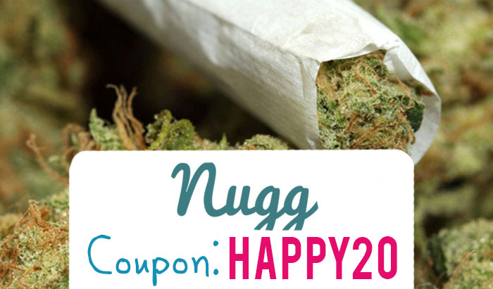 Nugg Promo Code: Use coupon code HAPPY20 for $20 off speed weed delivery service
