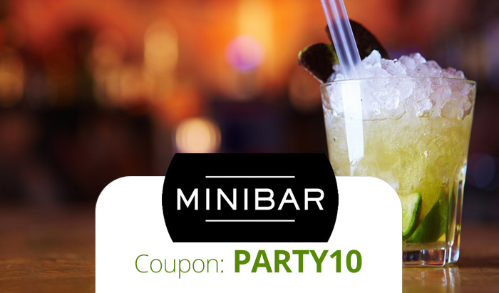 Minibar Promo Code: Use coupon PARTY10 for $10 off on-demand alcohol delivery!