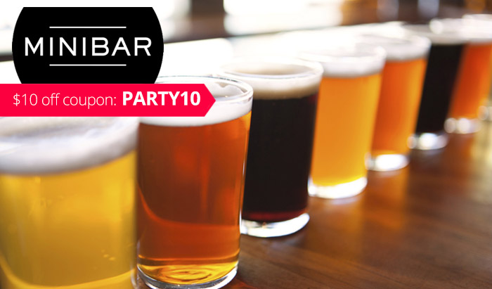 Minibar Promo Code: Use coupon PARTY10 for $10 off on-demand alcohol delivery!