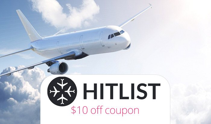 HitList Promo Code : Get $10 off travel on the HitList app