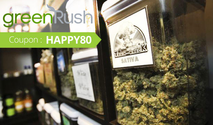 Green Rush Promo Code: Use coupon HAPPY80 for $80 off your weed delivery service