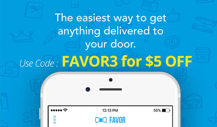 Use the Free Favor Delivery Promo Code FAVOR3 to get $5 off the app