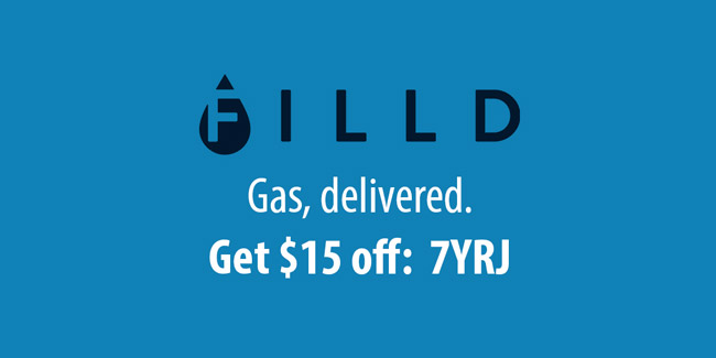 Filld Promo Code: Use 7YRJ for $15 off your first Filld Gas App Order!