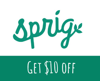 Sprig coupon code WONDER0 for $10 off SF Food Delivery. Plus read our Sprig Review!