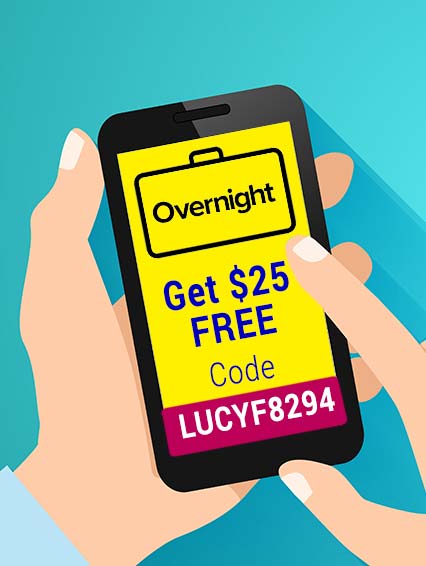 Overnight App Promo Code: Use LUCYF8294 for $25 in FREE credits
