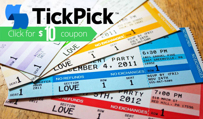 TickPick Coupon Code : Get $10 free, plus read TickPick reviews!