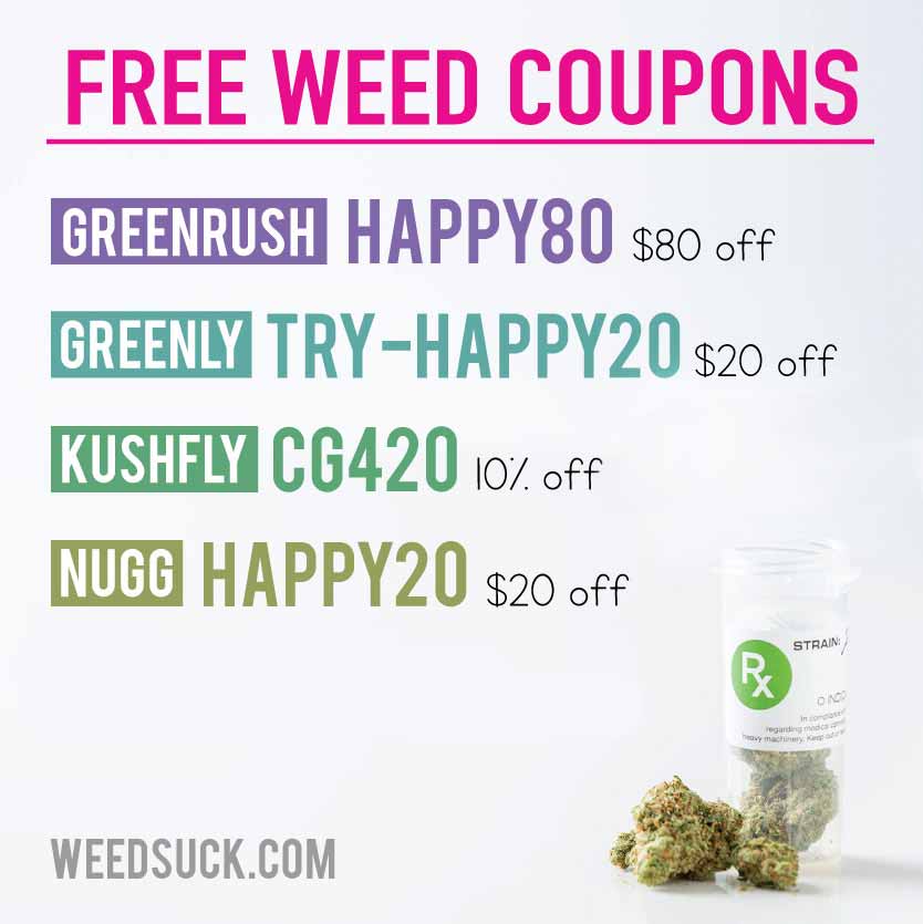 Free Weed Delivery Coupons: Get over $200 in free weed, delivered (California)