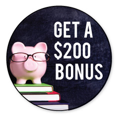 Credible Student Loan Refinancing" Get a $200 promo code Bonus gift card