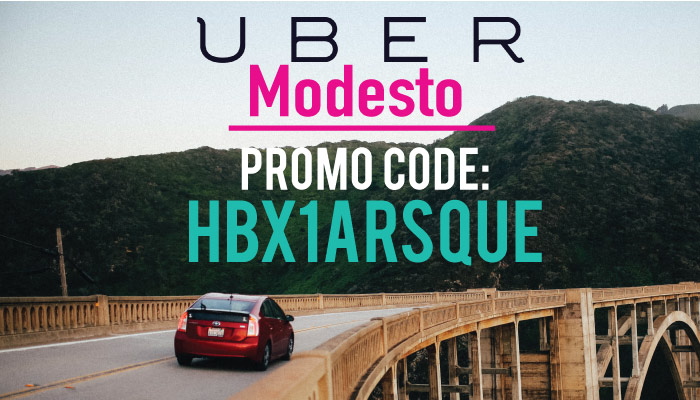 Uber Modesto Promo Code: Use HBX1ARSQUE for $20 off!