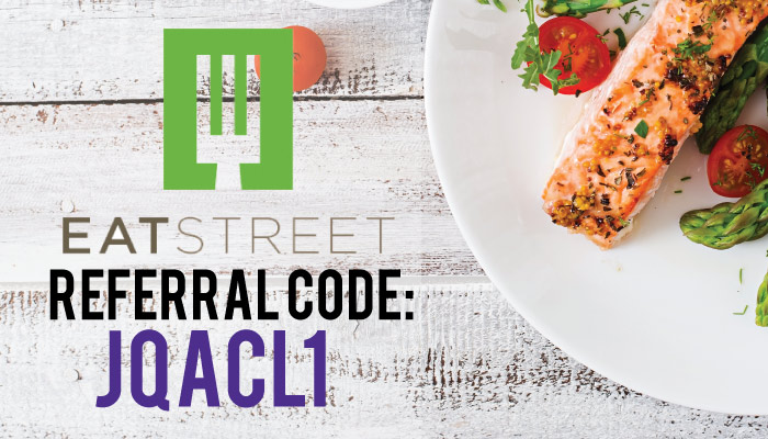 What is EatStreet? Get food delivered, and use the EatStreet Referral Code JQACL1 for $5 off!