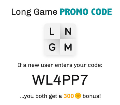 Long Game Promo Code: Enter WL4PP7 for 300 bonus points in the Long Game App!
