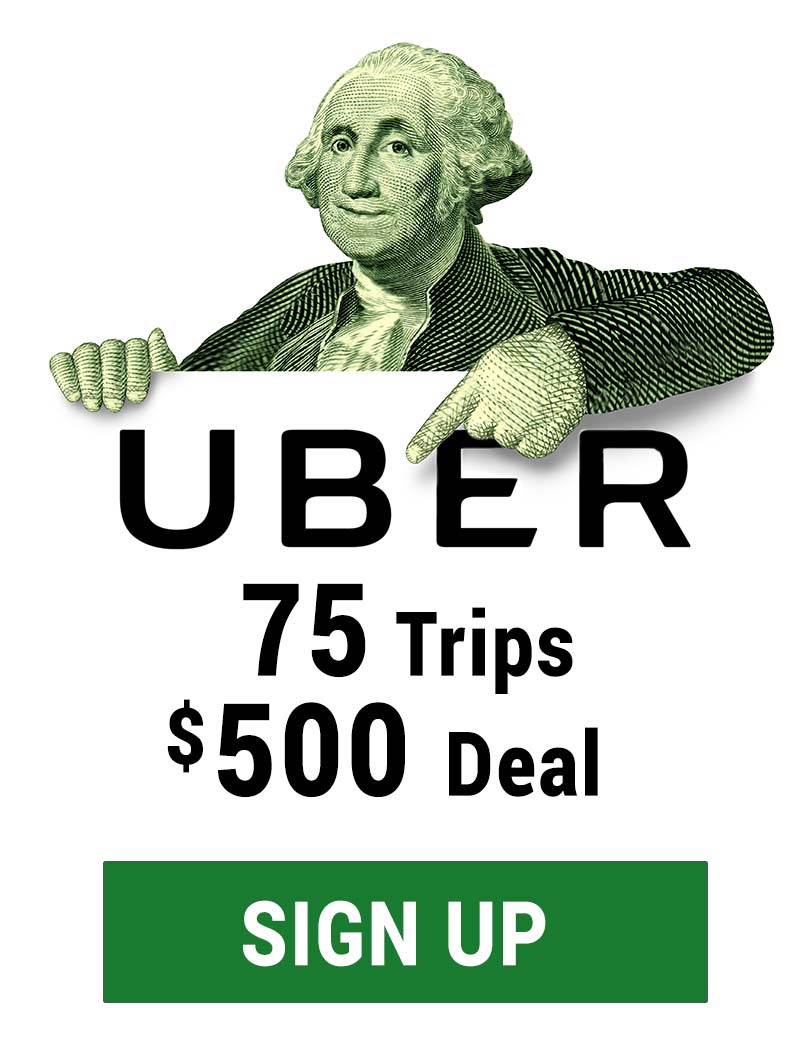 Uber 75 Trips $500 deal : Sign up with code hbx1arsque