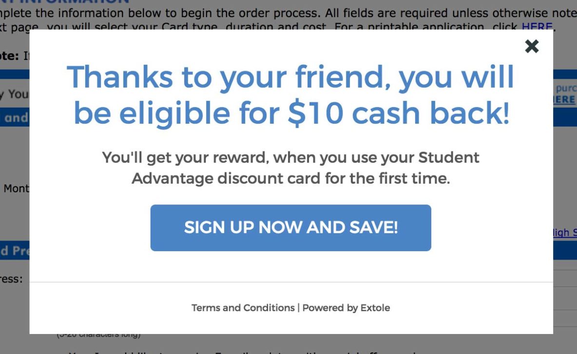 Student Advantage Discount Code Get 10 free cash with signup link