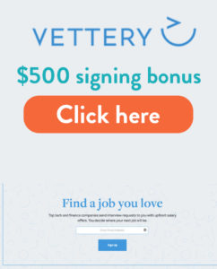 Vettery Signing Bonus