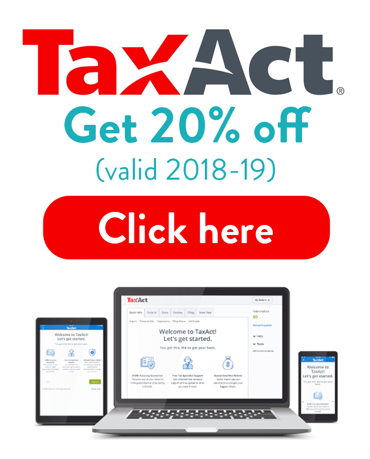 Tax Act Coupon Code 2018 - 2019 | Get 20% off your TaxAct order