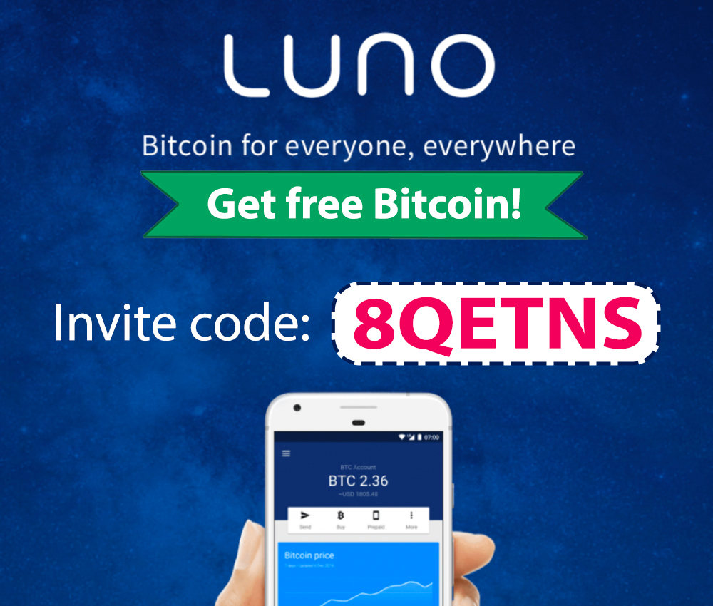 Get 0.001 BTC with the Luno Promo Code: 8QETNS