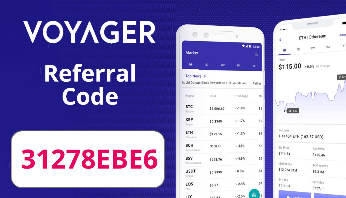 Voyager Referral Code | $25 free BTC code: 31278EBE6